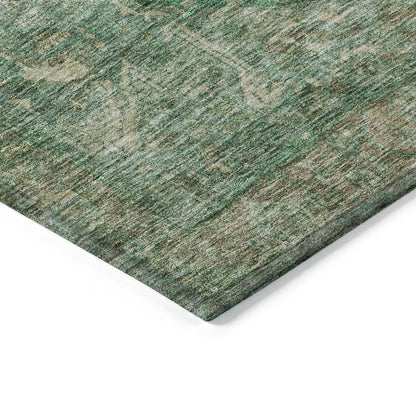 LOOMLAN Rugs Clarina Emerald Washable Indoor-Outdoor Rug
