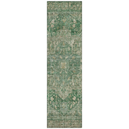 LOOMLAN Rugs Clarina Emerald Washable Indoor-Outdoor Rug