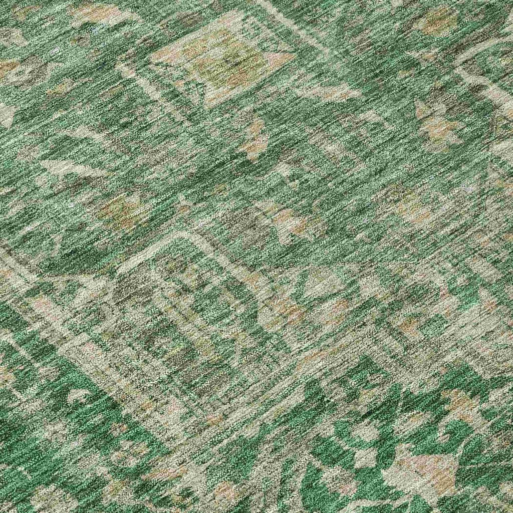 LOOMLAN Rugs Clarina Emerald Washable Indoor-Outdoor Rug