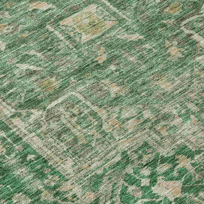 LOOMLAN Rugs Clarina Emerald Washable Indoor-Outdoor Rug