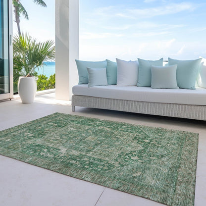 LOOMLAN Rugs Clarina Emerald Washable Indoor-Outdoor Rug