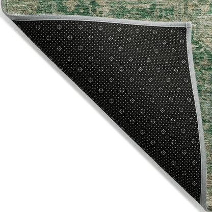 LOOMLAN Rugs Clarina Emerald Washable Indoor-Outdoor Rug