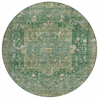 LOOMLAN Rugs Clarina Emerald Washable Indoor-Outdoor Rug