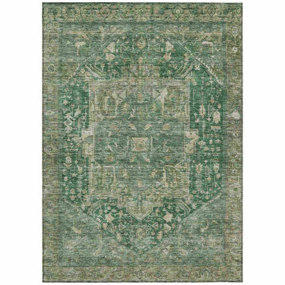 LOOMLAN Rugs Clarina Emerald Washable Indoor-Outdoor Rug