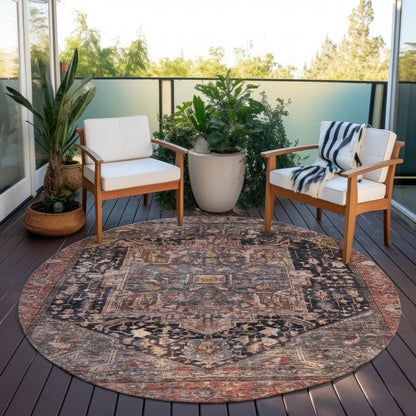 LOOMLAN Rugs Clarina Gray Washable Indoor-Outdoor Rug