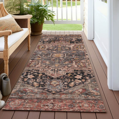 LOOMLAN Rugs Clarina Gray Washable Indoor-Outdoor Rug