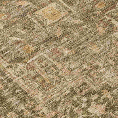LOOMLAN Rugs Clarina Green Washable Indoor-Outdoor Rug