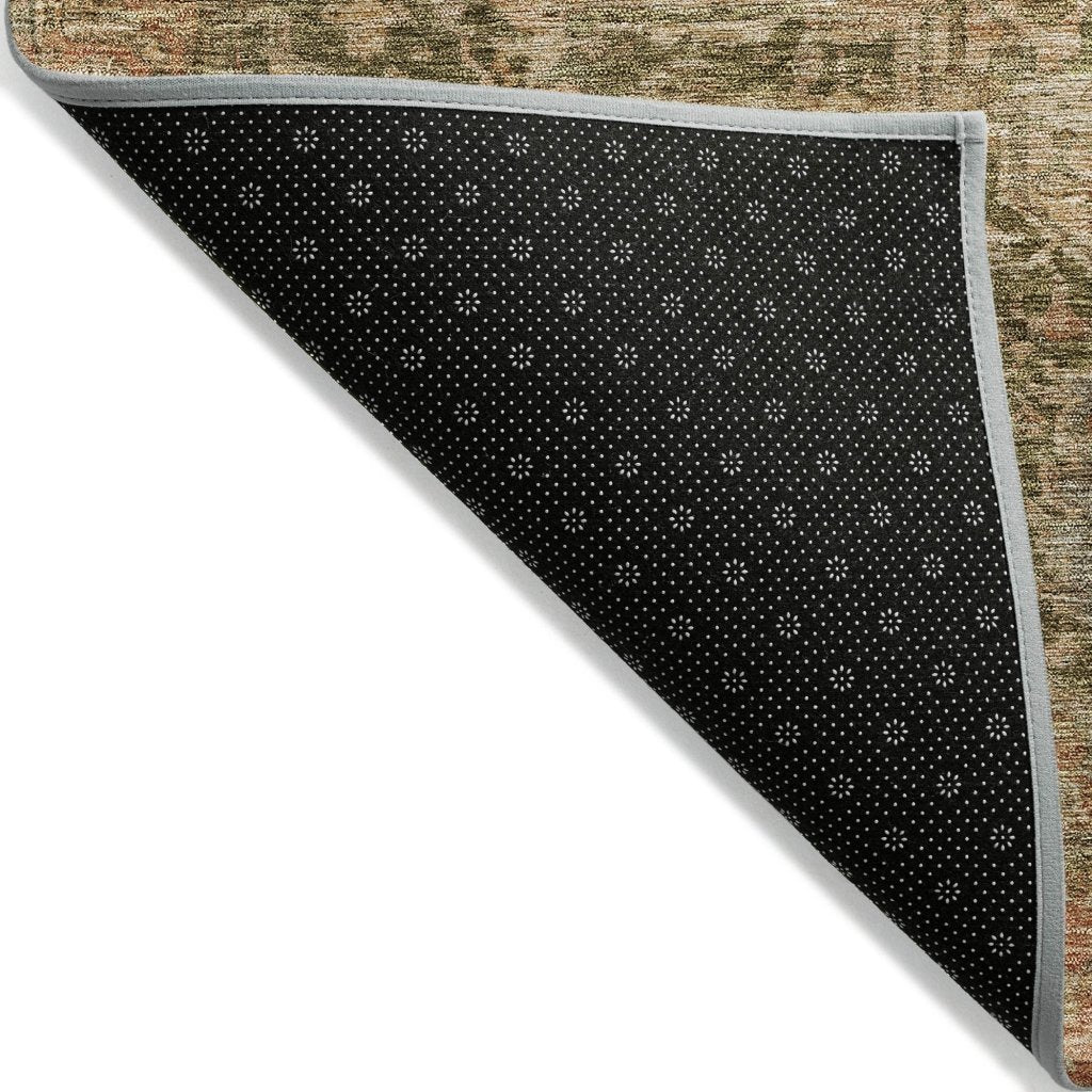 LOOMLAN Rugs Clarina Green Washable Indoor-Outdoor Rug