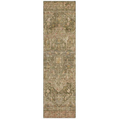 LOOMLAN Rugs Clarina Green Washable Indoor-Outdoor Rug