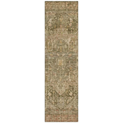LOOMLAN Rugs Clarina Green Washable Indoor-Outdoor Rug