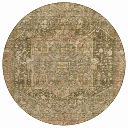 LOOMLAN Rugs Clarina Green Washable Indoor-Outdoor Rug