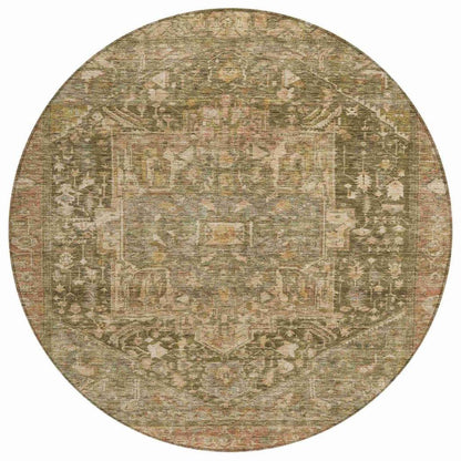 LOOMLAN Rugs Clarina Green Washable Indoor-Outdoor Rug