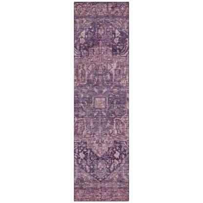 LOOMLAN Rugs Clarina Purple Washable Indoor-Outdoor Rug