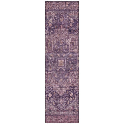 LOOMLAN Rugs Clarina Purple Washable Indoor-Outdoor Rug
