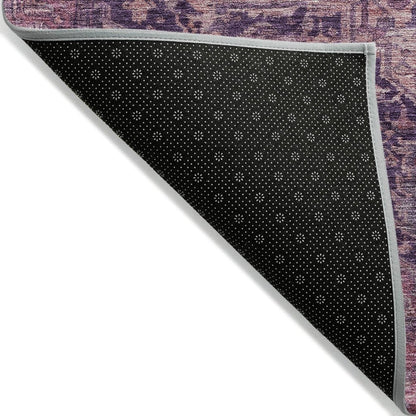 LOOMLAN Rugs Clarina Purple Washable Indoor-Outdoor Rug