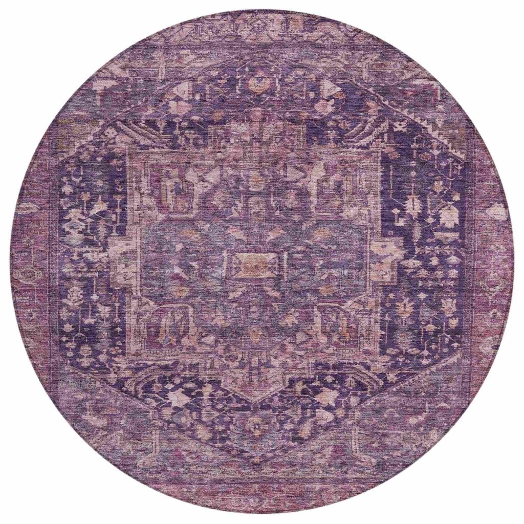 LOOMLAN Rugs Clarina Purple Washable Indoor-Outdoor Rug