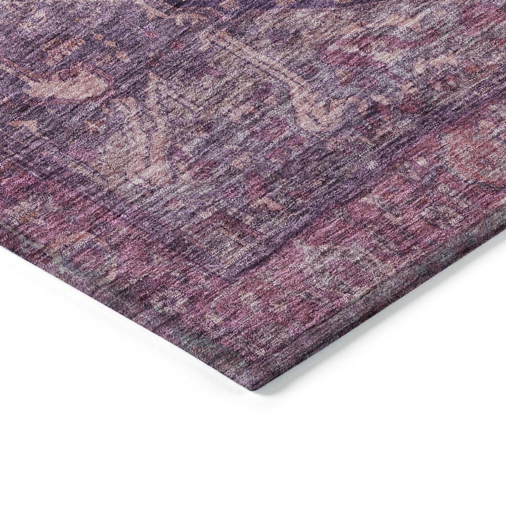 LOOMLAN Rugs Clarina Purple Washable Indoor-Outdoor Rug