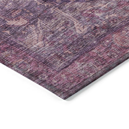 LOOMLAN Rugs Clarina Purple Washable Indoor-Outdoor Rug