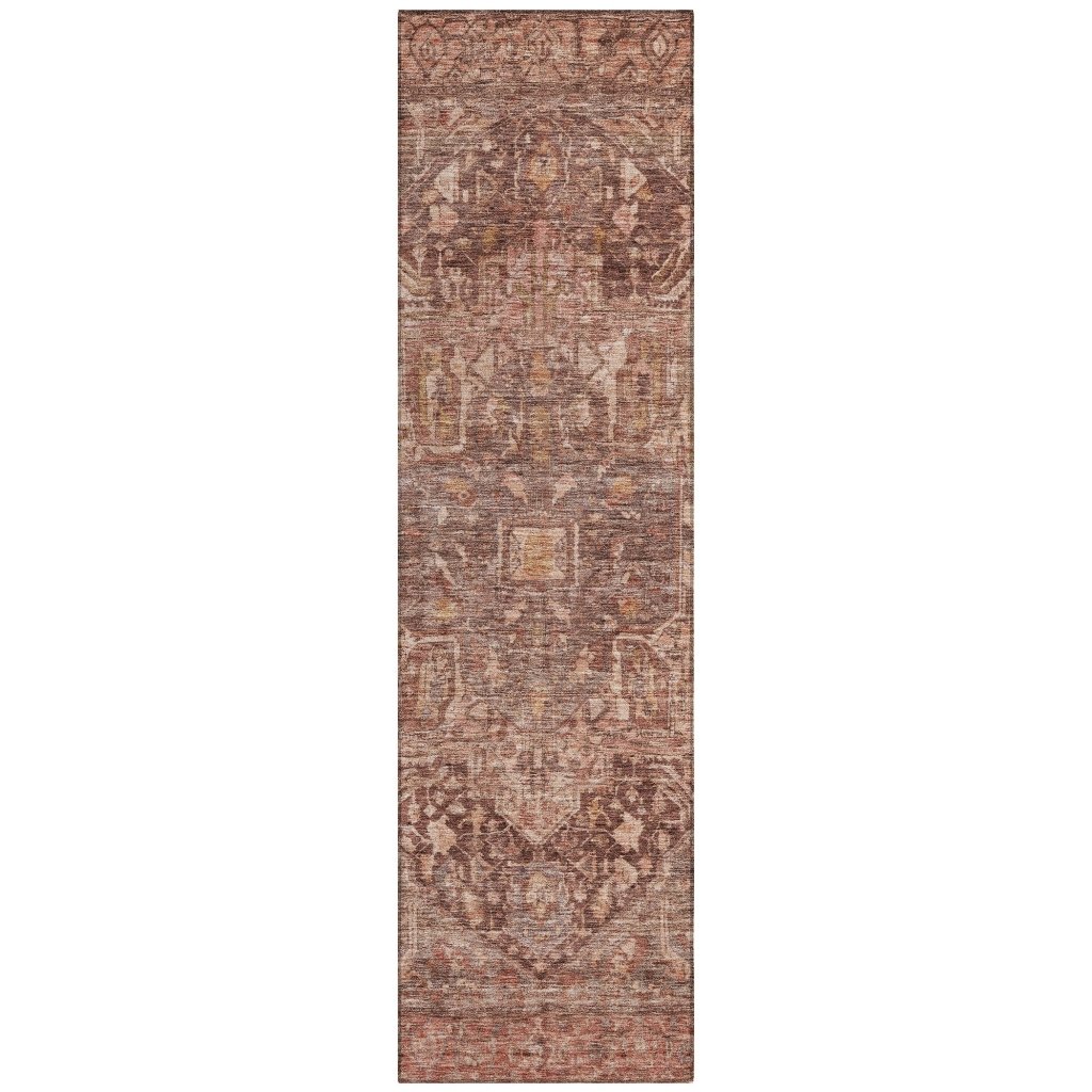 LOOMLAN Rugs Clarina Red Washable Indoor-Outdoor Rug