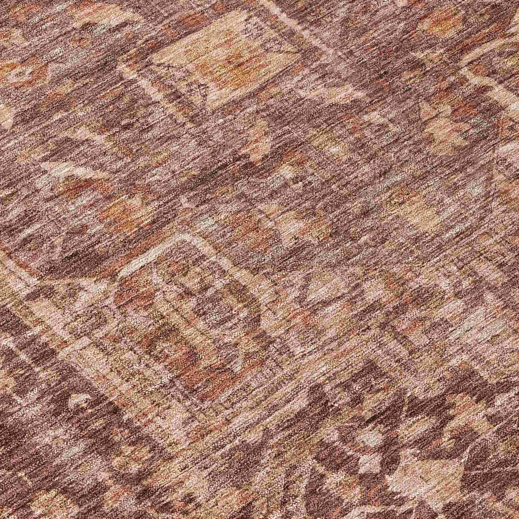 LOOMLAN Rugs Clarina Red Washable Indoor-Outdoor Rug