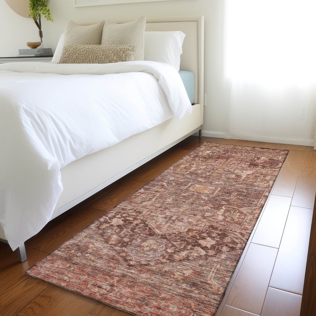 LOOMLAN Rugs Clarina Red Washable Indoor-Outdoor Rug