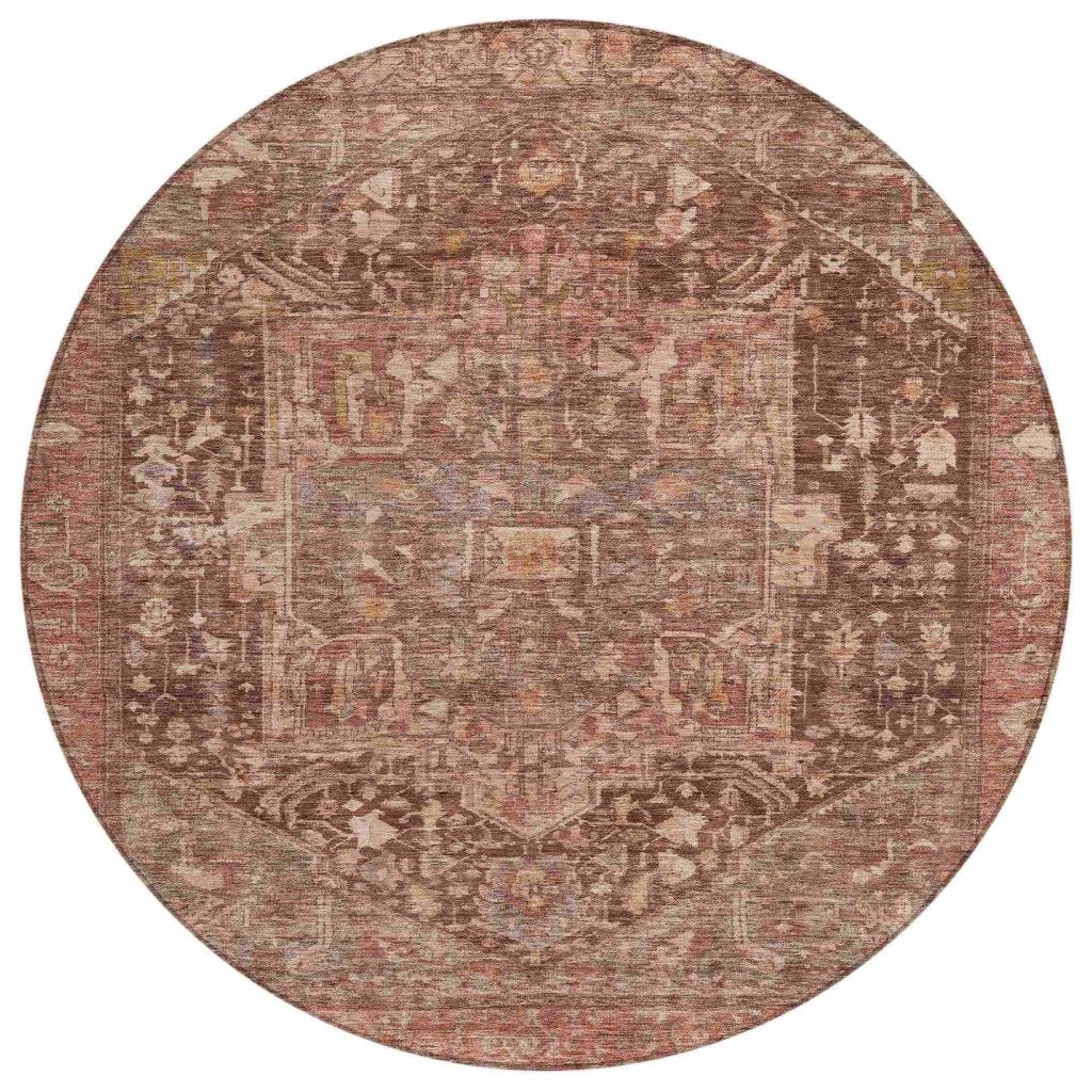 LOOMLAN Rugs Clarina Red Washable Indoor-Outdoor Rug