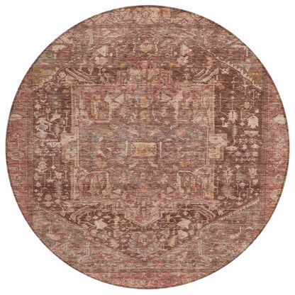 LOOMLAN Rugs Clarina Red Washable Indoor-Outdoor Rug