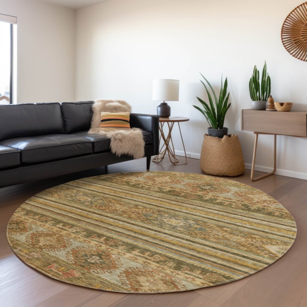 LOOMLAN Rugs Claritha Beige Washable Indoor-Outdoor Rug