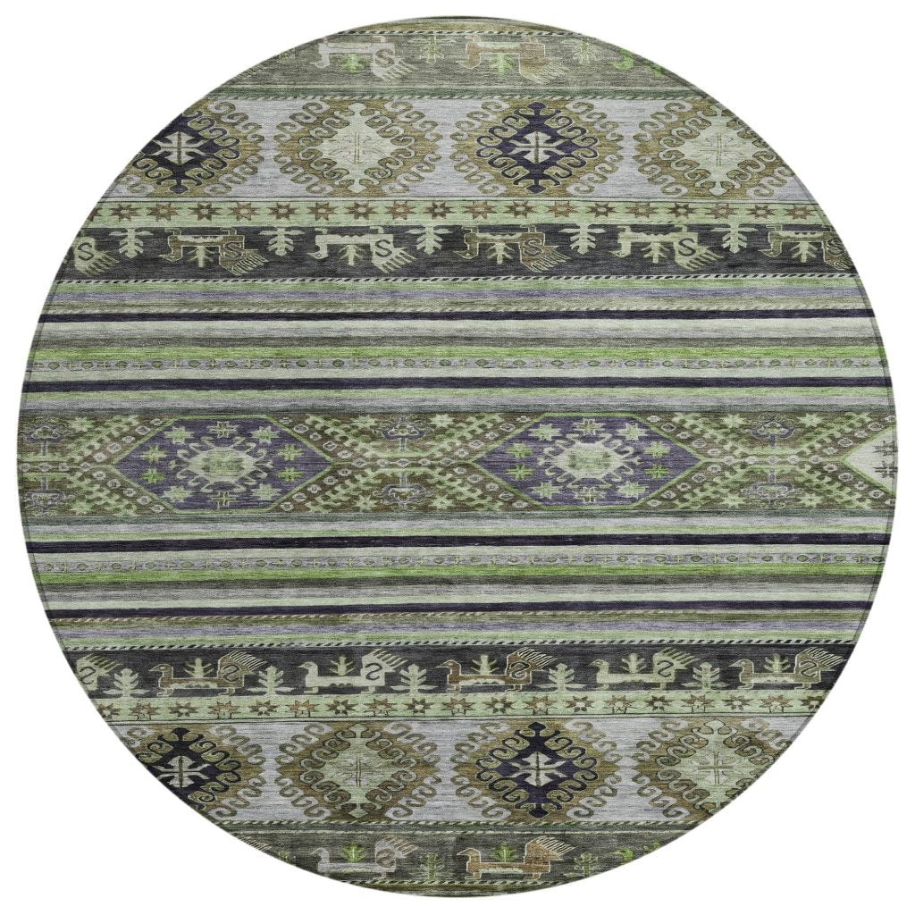 LOOMLAN Rugs Claritha Green Washable Indoor-Outdoor Rug