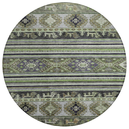 LOOMLAN Rugs Claritha Green Washable Indoor-Outdoor Rug