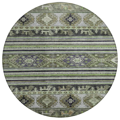 LOOMLAN Rugs Claritha Green Washable Indoor-Outdoor Rug