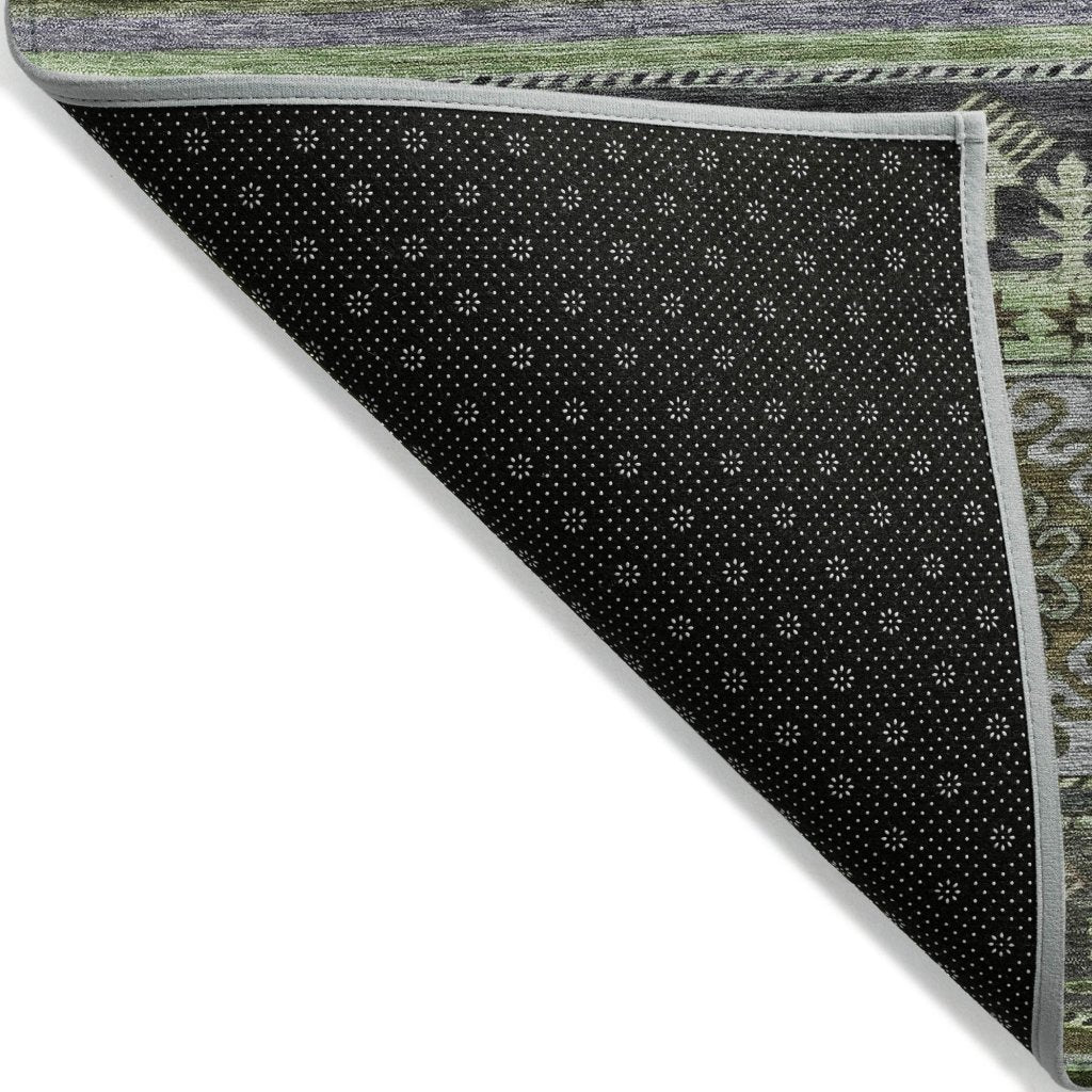 LOOMLAN Rugs Claritha Green Washable Indoor-Outdoor Rug