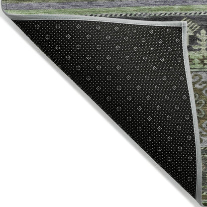 LOOMLAN Rugs Claritha Green Washable Indoor-Outdoor Rug