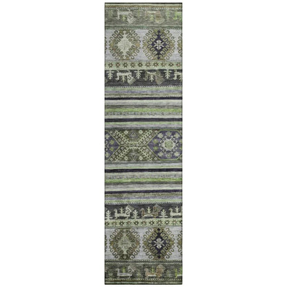LOOMLAN Rugs Claritha Green Washable Indoor-Outdoor Rug