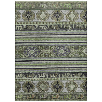 LOOMLAN Rugs Claritha Green Washable Indoor-Outdoor Rug