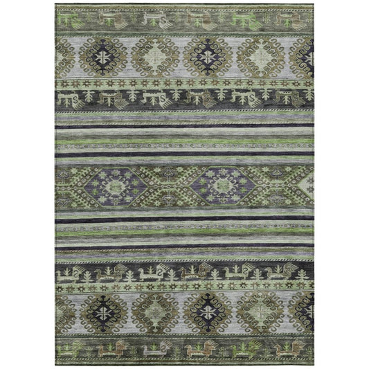 LOOMLAN Rugs Claritha Green Washable Indoor-Outdoor Rug