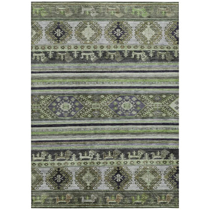 LOOMLAN Rugs Claritha Green Washable Indoor-Outdoor Rug