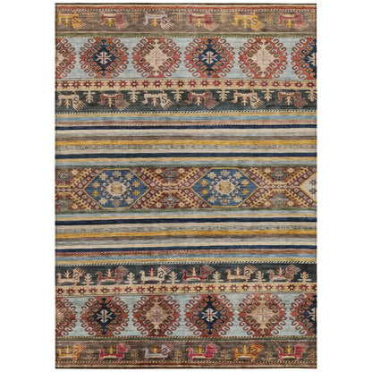 LOOMLAN Rugs Claritha Orange Washable Indoor-Outdoor Rug