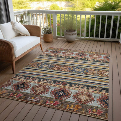 LOOMLAN Rugs Claritha Orange Washable Indoor-Outdoor Rug