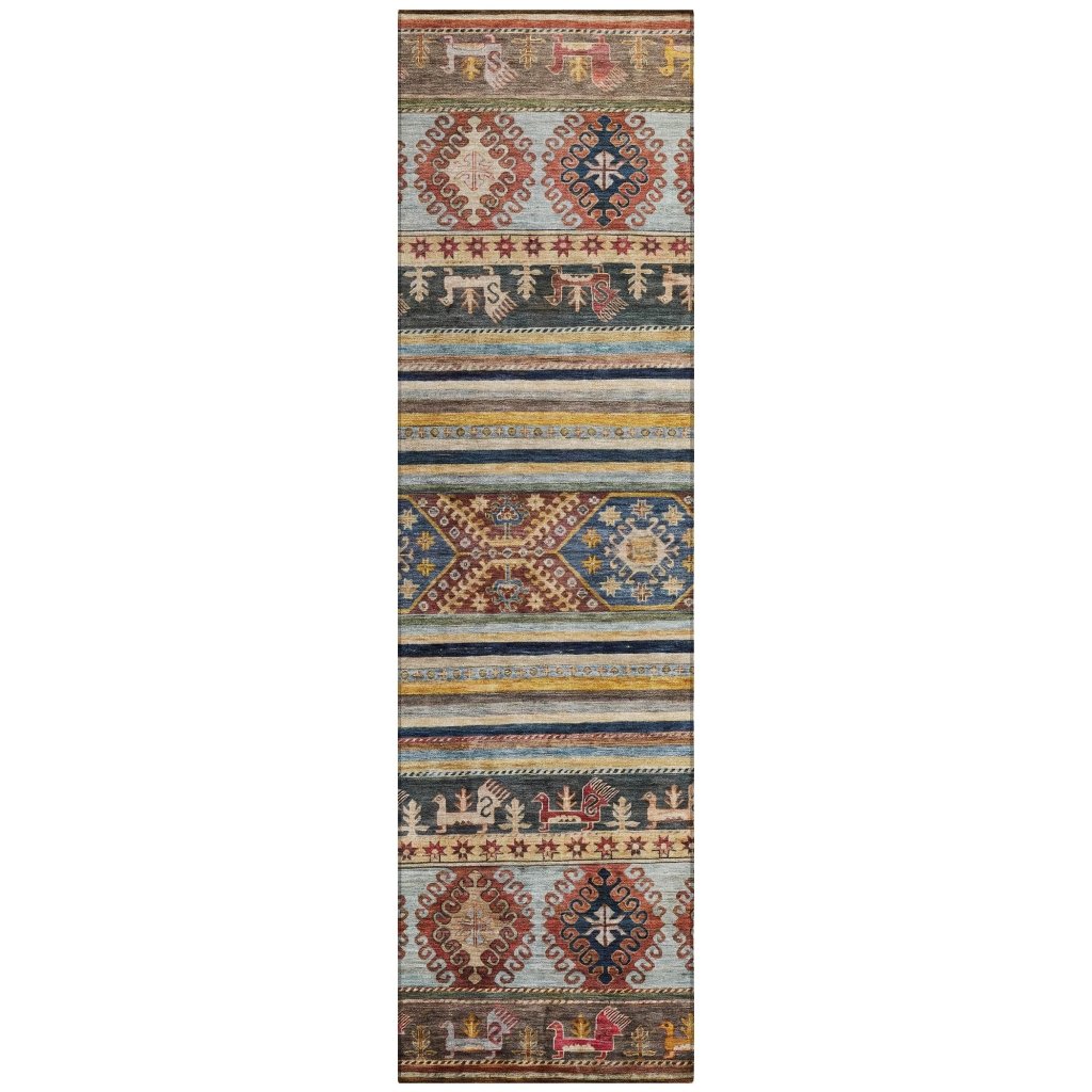 LOOMLAN Rugs Claritha Orange Washable Indoor-Outdoor Rug