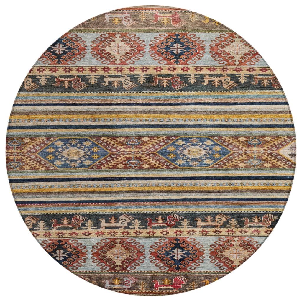 LOOMLAN Rugs Claritha Orange Washable Indoor-Outdoor Rug