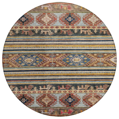 LOOMLAN Rugs Claritha Orange Washable Indoor-Outdoor Rug