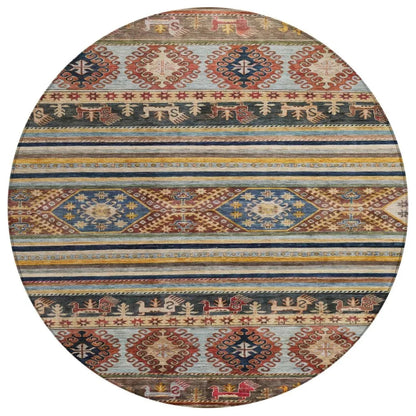 LOOMLAN Rugs Claritha Orange Washable Indoor-Outdoor Rug