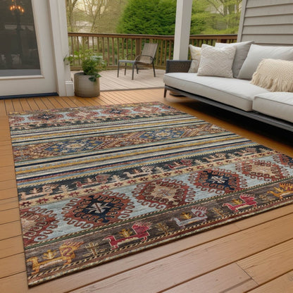 LOOMLAN Rugs Claritha Orange Washable Indoor-Outdoor Rug