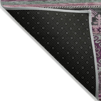 LOOMLAN Rugs Claritha Purple Washable Indoor-Outdoor Rug