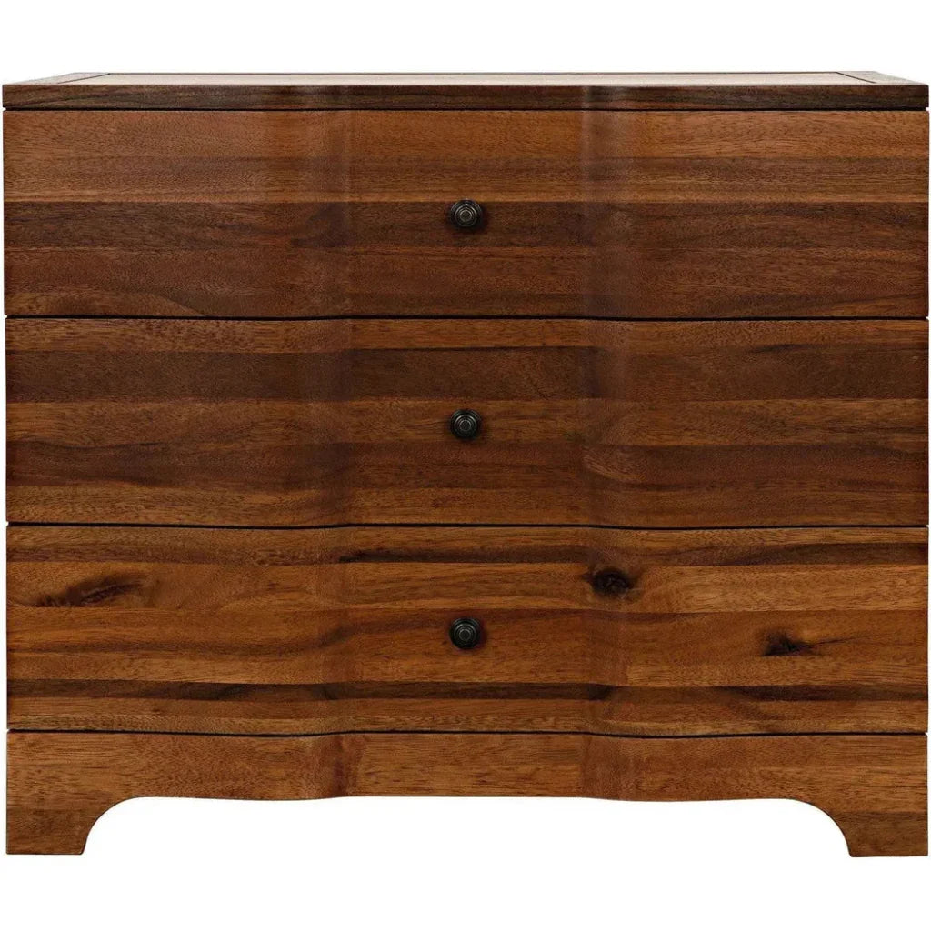 Noir Claudie Three-Drawers Wood Chest