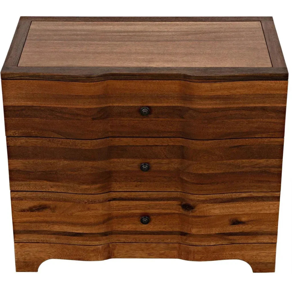 Noir Claudie Three-Drawers Wood Chest