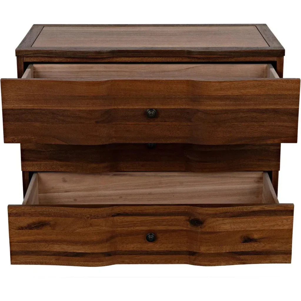 Noir Claudie Three-Drawers Wood Chest