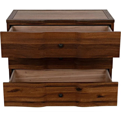 Noir Claudie Three-Drawers Wood Chest