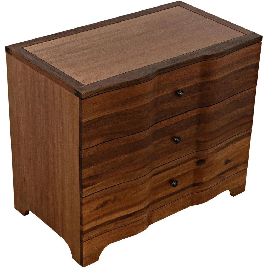 Noir Claudie Three-Drawers Wood Chest